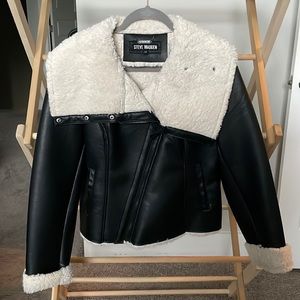 Faux Leather Sherpa Lined Steve Madden Jacket
